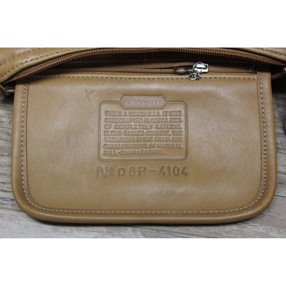 Coach Vintage Leather Shoulder Bag Women's Small Toffee Tan Zip Purse‎ 4104 - Picture 6 of 16